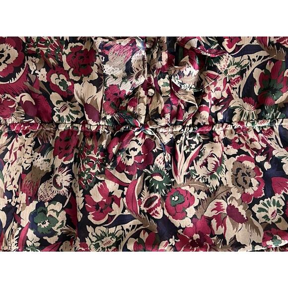 Ralph Lauren Girls Size 16 XL Drop Waist Ruffle Flutter Sleeves Floral Dress - Picture 3 of 6